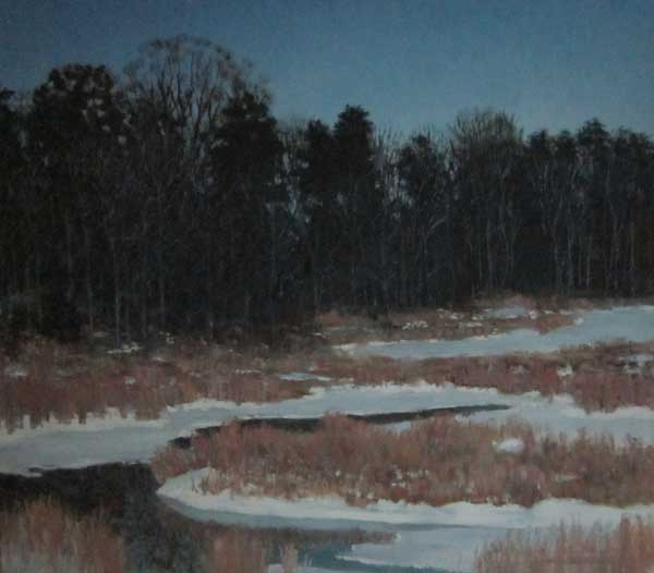 Bog in Winter Art by David Rosenthal Maine Landscape